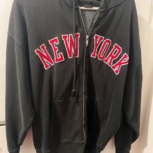 Brandy Melville Black Hoodie with Red New York Print